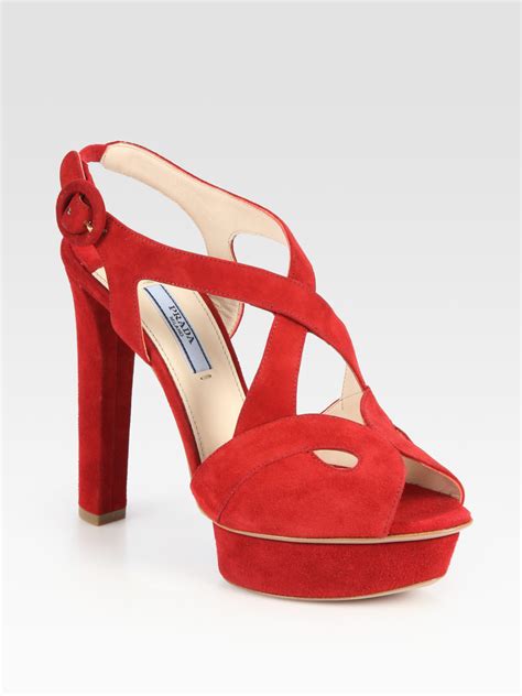 prada suede criss cross platform sandals|Prada shoes for women.